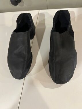 Leo Black Leather Slip-On Dance Shoes
